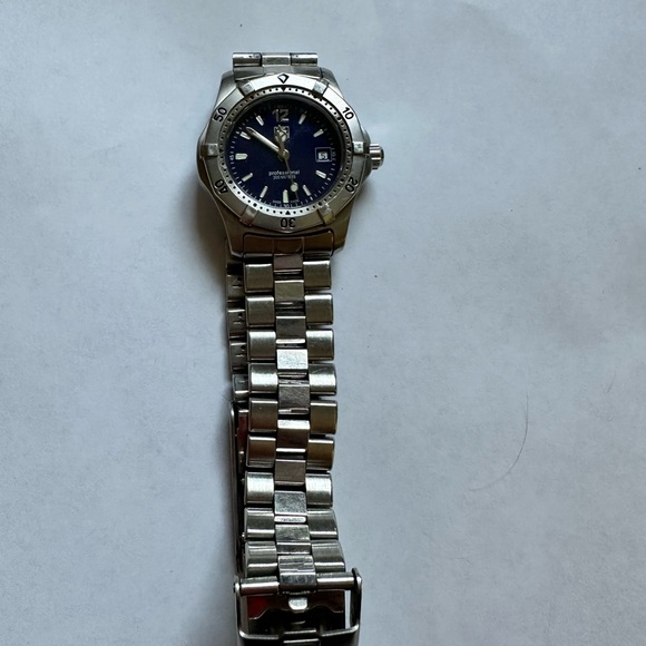 Tag Heuer Silver Watch with Blue Dial - Picture 1 of 2